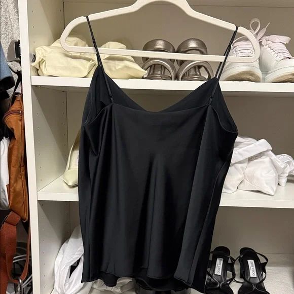 Club Monaco Black Satin Spaghetti-Strap Cami Top Size M - Picture 3 of 6